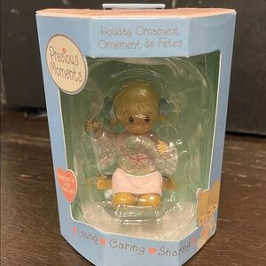 Precious Moments (2002) Blue and Pink Ornament